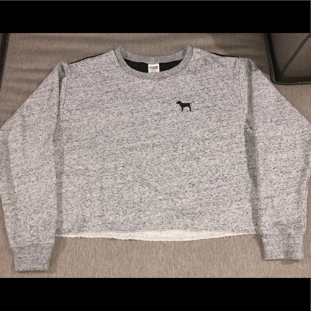 VS Pink Grey Cropped Sweatshirt